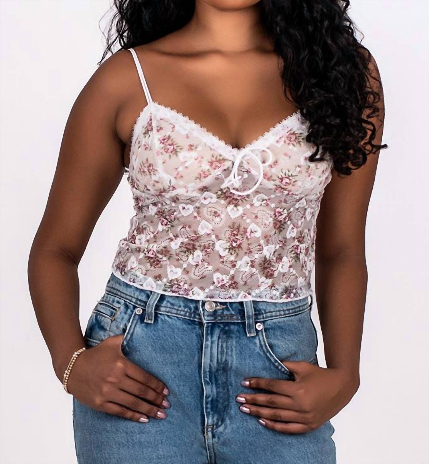 Pretty Garbage - Floral Lace Cami
