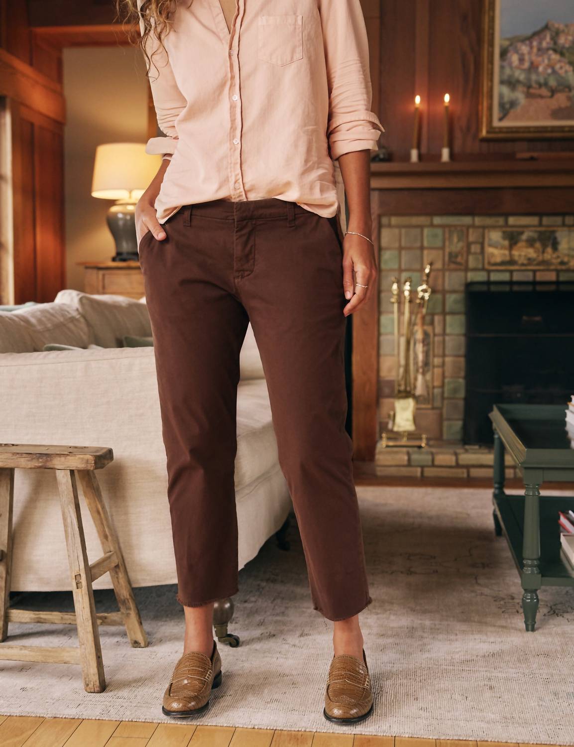 Frank & Eileen Women's Wicklow Chino Pant in chocolate - women's pants