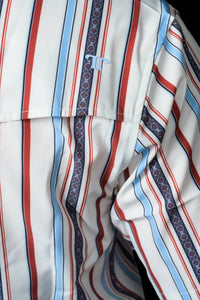 Ferrell Brooks Short Sleeve Snap Shirt in white - men's shirt - detail view