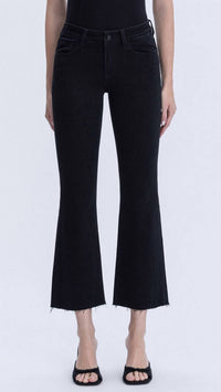 Lovervet - Mid Rise Raw Hem Bootcut Jean