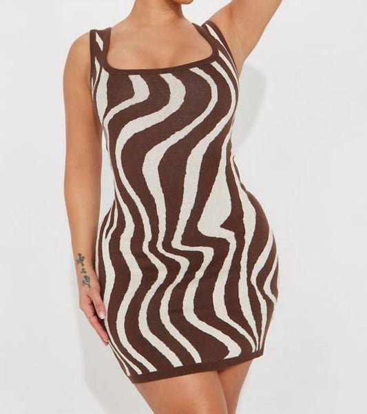 ZEBRA KNIT MINI DRESS