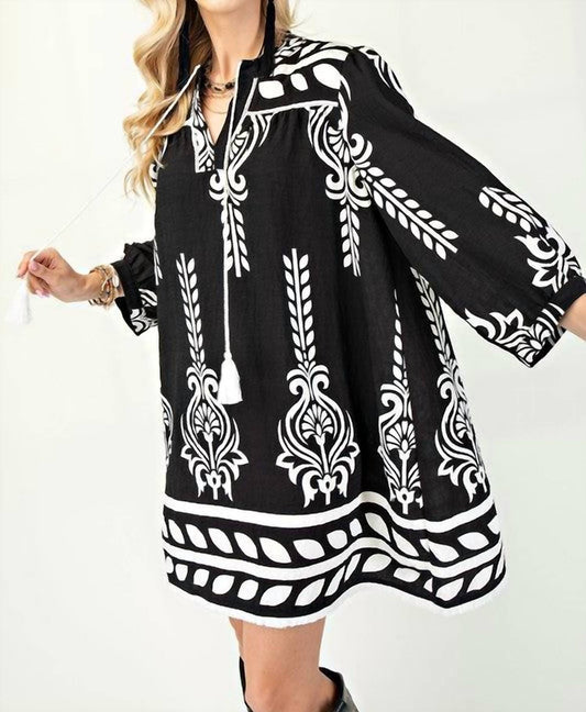 Gigio - Aztec Fringe Mini Dress