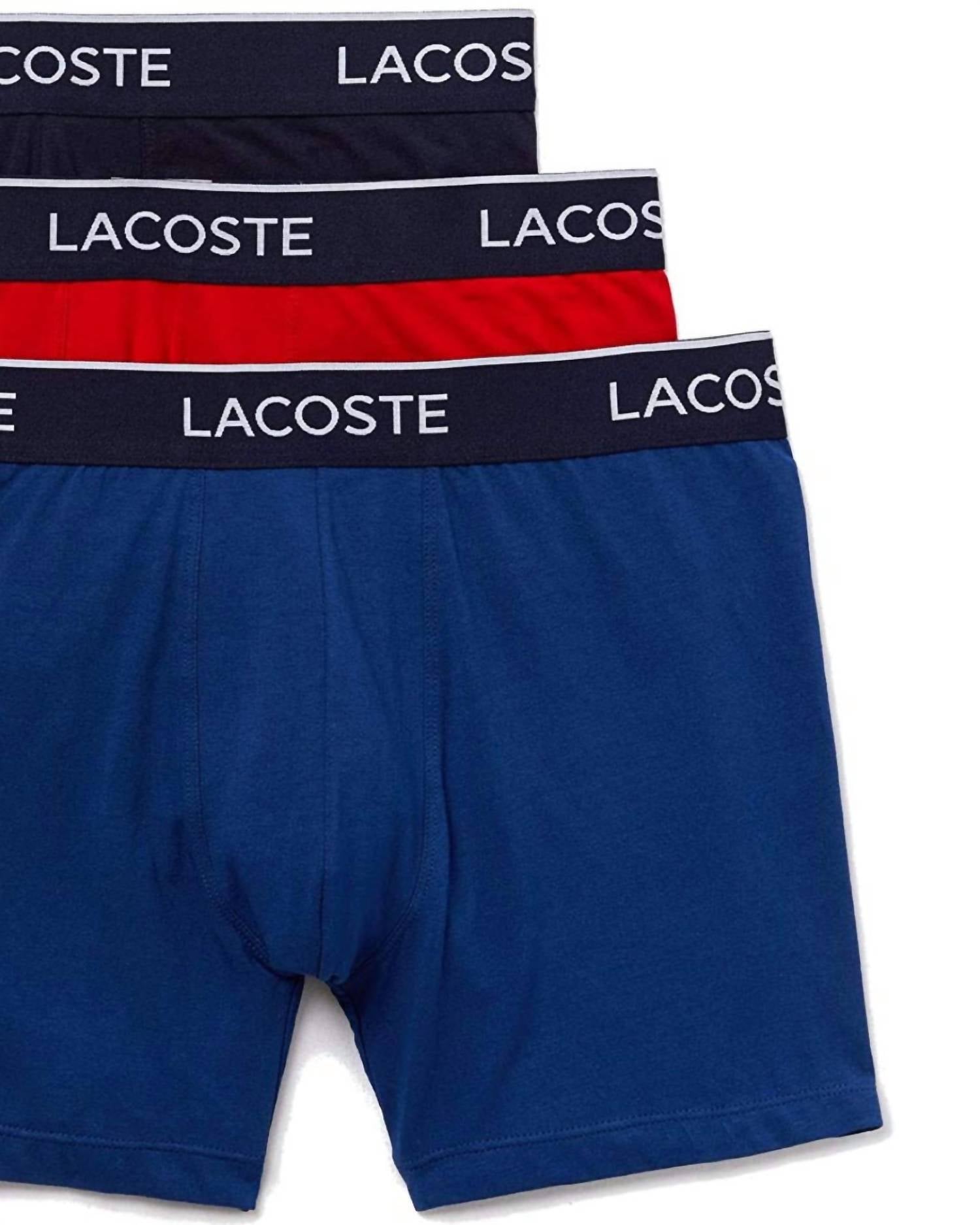 Lacoste - Men's Classic Cotton Stretch Boxer Briefs - 3-pack