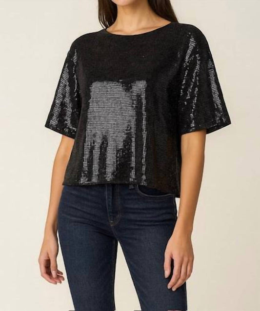 Suncoo - Sequined Short Sleeves Shirt