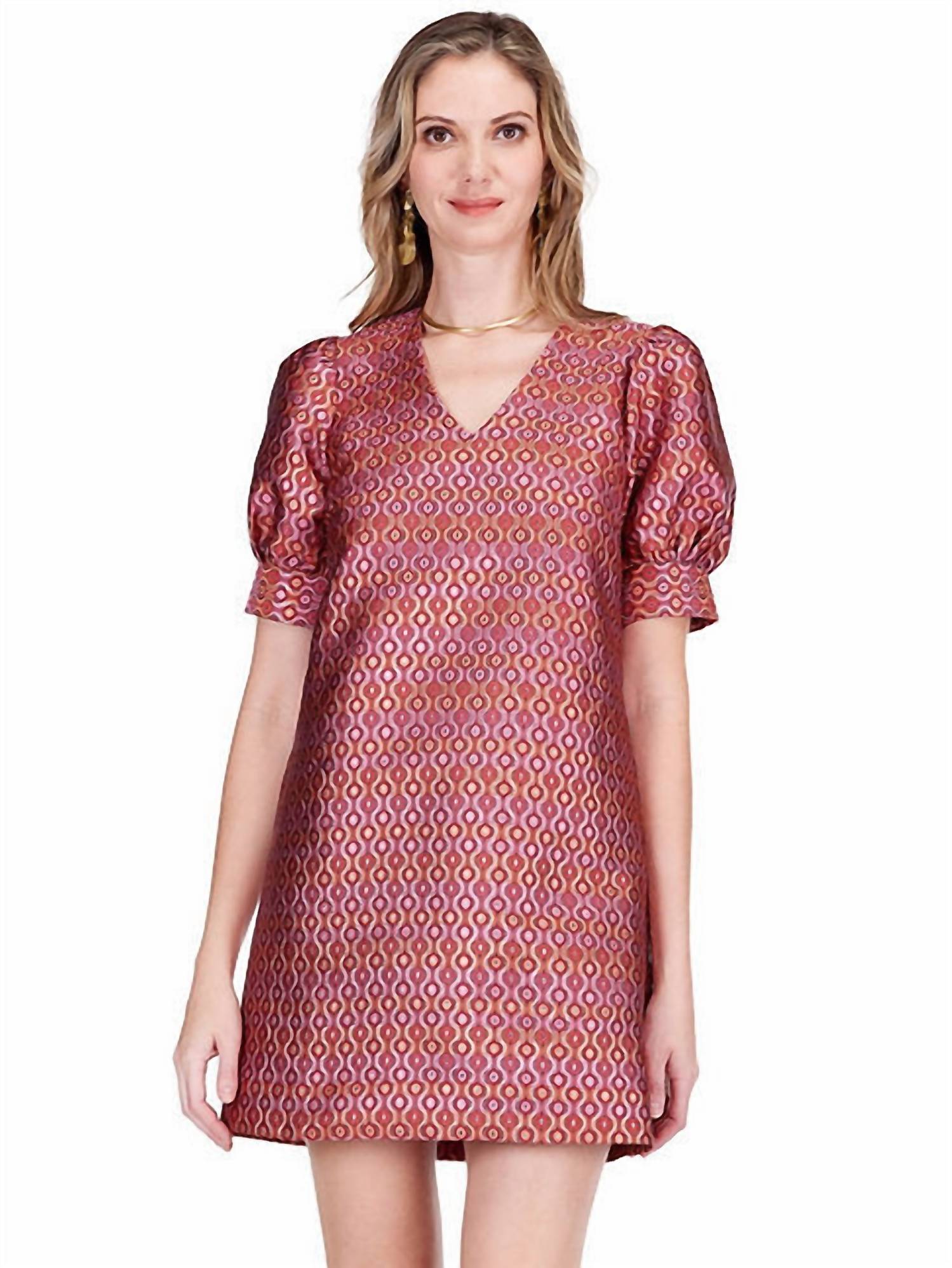 Jade - V-neck Short Sleeve Shift Dress