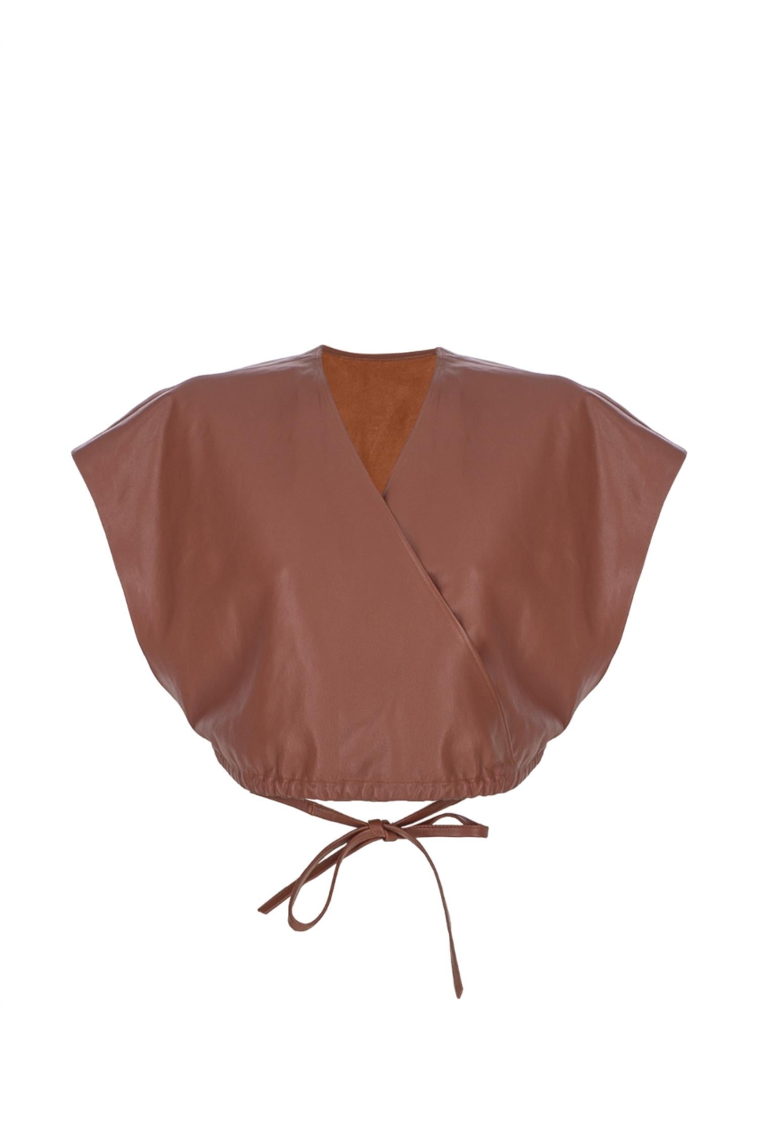 ENVELOPE LEATHER TOP