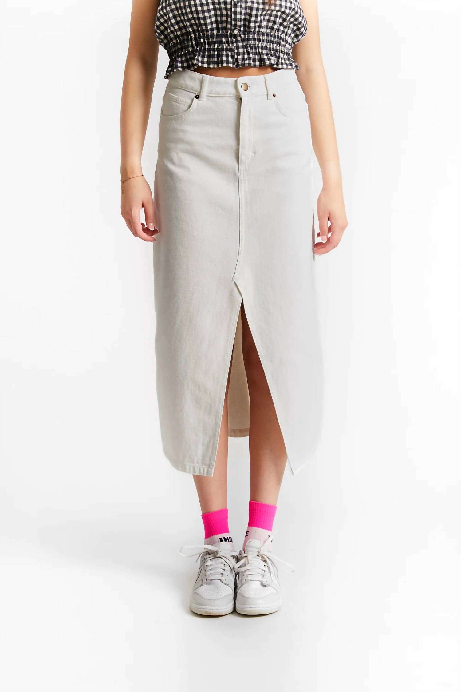 Indee - Girl's Pompei Long Denim Front Slip Skirt