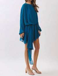 Tcec - Time Will Tell Draped Asymmetric Chiffon Mini Dress