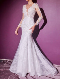 Cinderella Divine - Long Sleeve Lace Bridal Gown