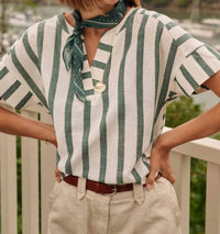 Armor-Lux - Cotton Linen Striped Top
