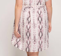 Snakeskin Button Down Plus Dress