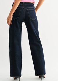 JUST USA Robbie Straight Leg Jeans in blue - women's jeans - detail view