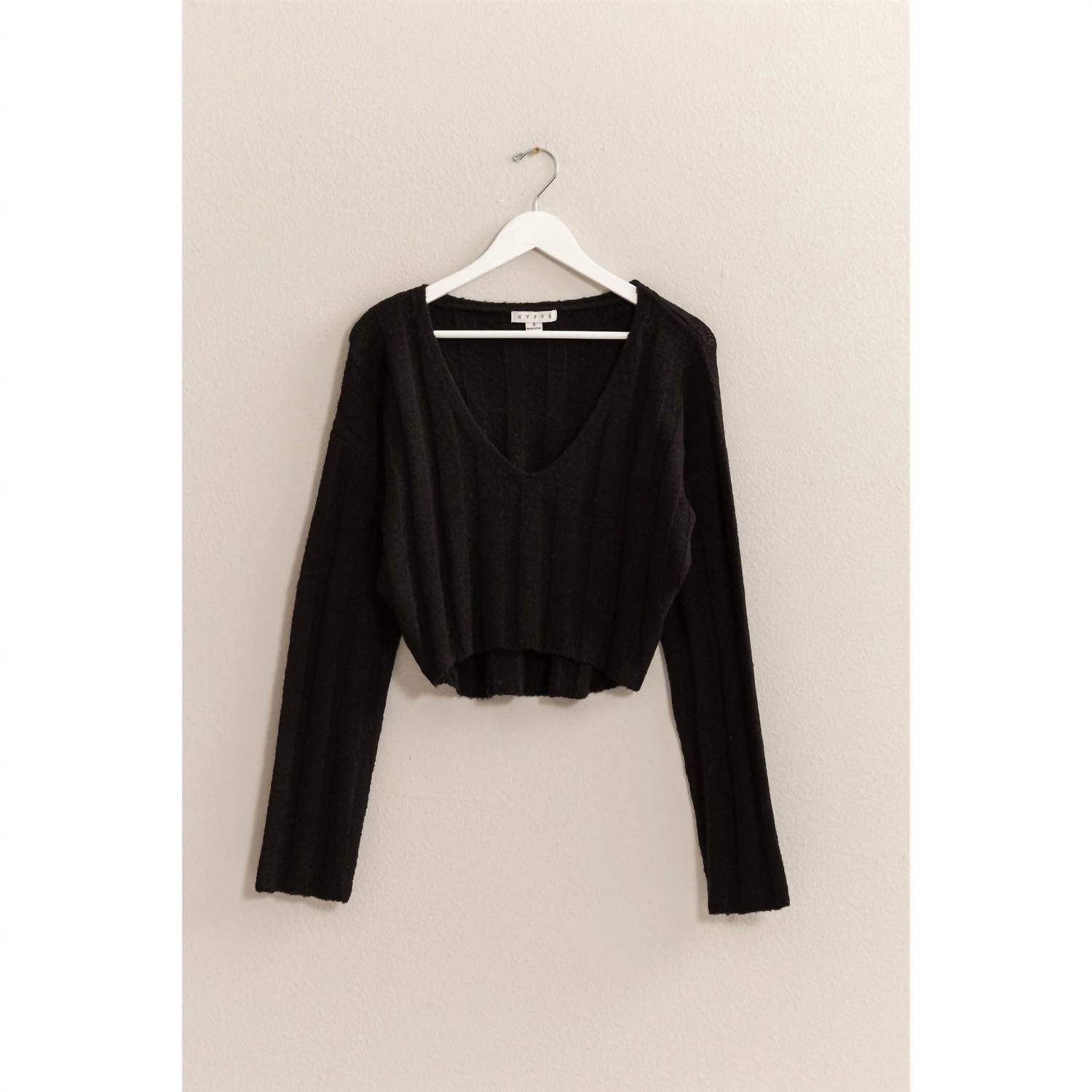 Hyfve - Women's Cropped Ribbed Sweater