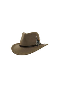 American Hat Makers Women's Pathfinder Wool Felt Hat in khaki brown - women's hat