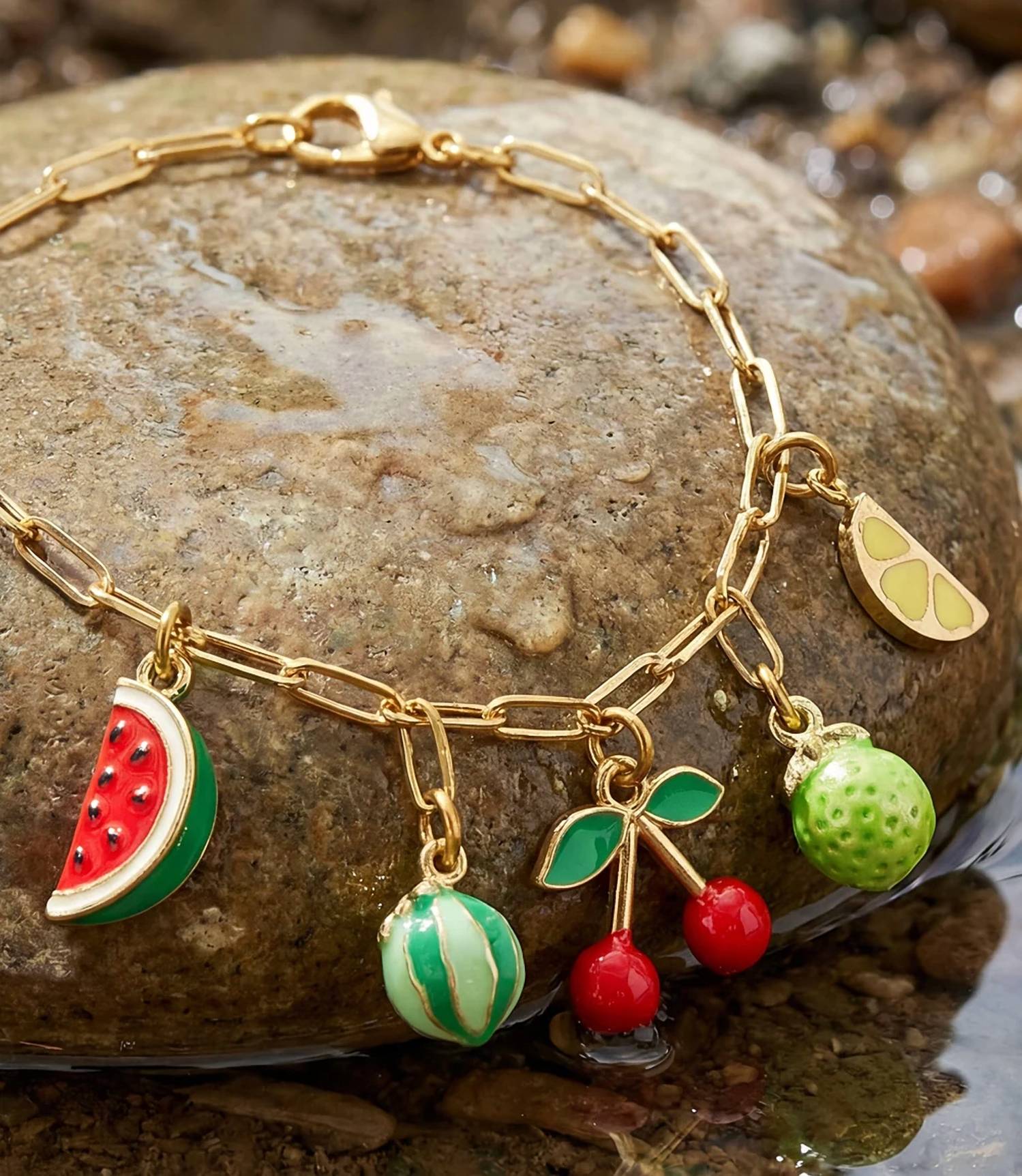 Farrah B Jewelry - Women's Fruit Charm Bracelet