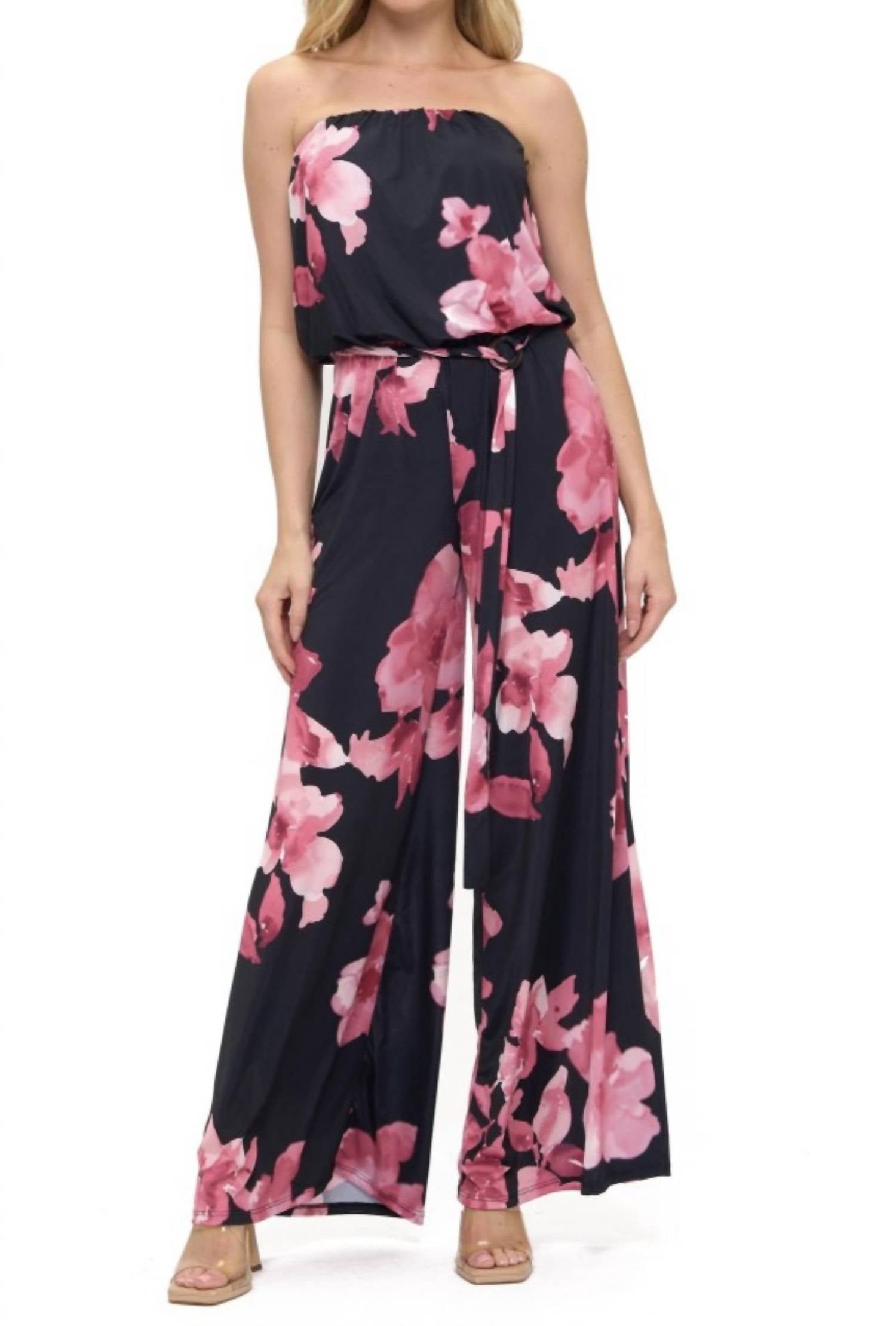 Ariella - Printed Tube Jumpsuit