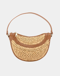 Bc Handbags - Women's Solstice Raffia Half Moon Convertible Bag
