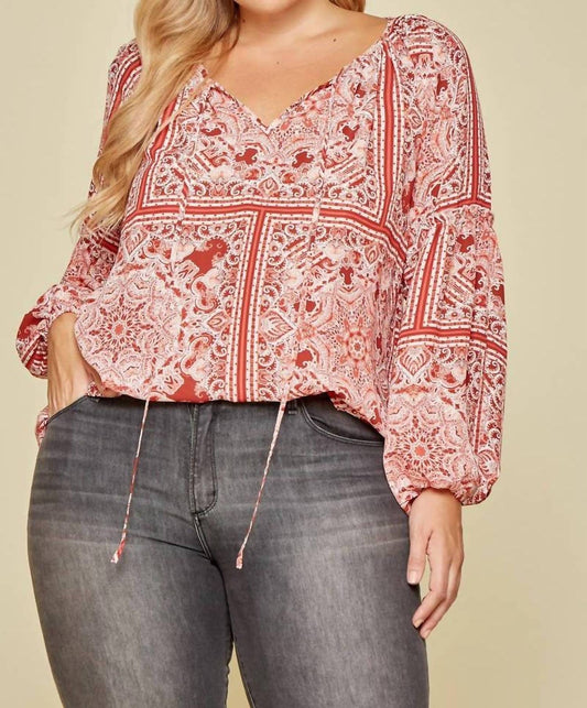 Medallion Print Woven Top