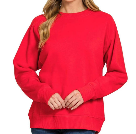 Zenana - Raglan Crewneck Sweatshirt