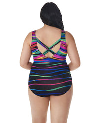 Longitude - X-back One Piece Swimsuit - Plus