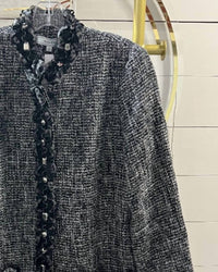 Laura Max Women's Jeweled Jacket in black gray - women's jacket - detail view