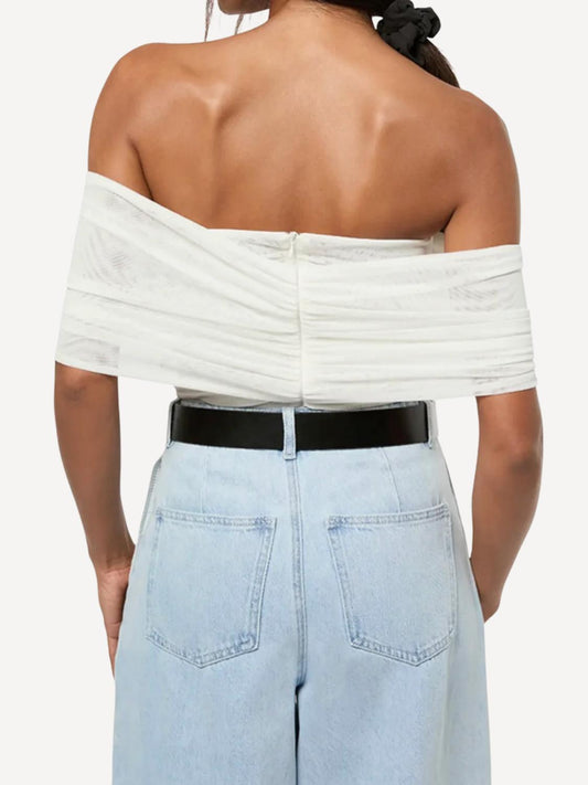 We Wore What - Ruched Off Shoulder Bodysuit