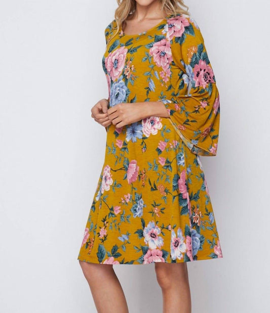 Honeyme - Floral Bell Sleeve Dress