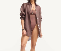 Vitamin A - Playa Linen Boyfriend Shirt