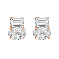 Diana M Jewels - Women's Emerald & Oval Lab-grown Diamond Stud Earrings (15.00 Tcw) - Grand