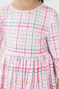 Mila & Rose - Three Quarter Sleeve Pocket Twirl Swirl Dress
