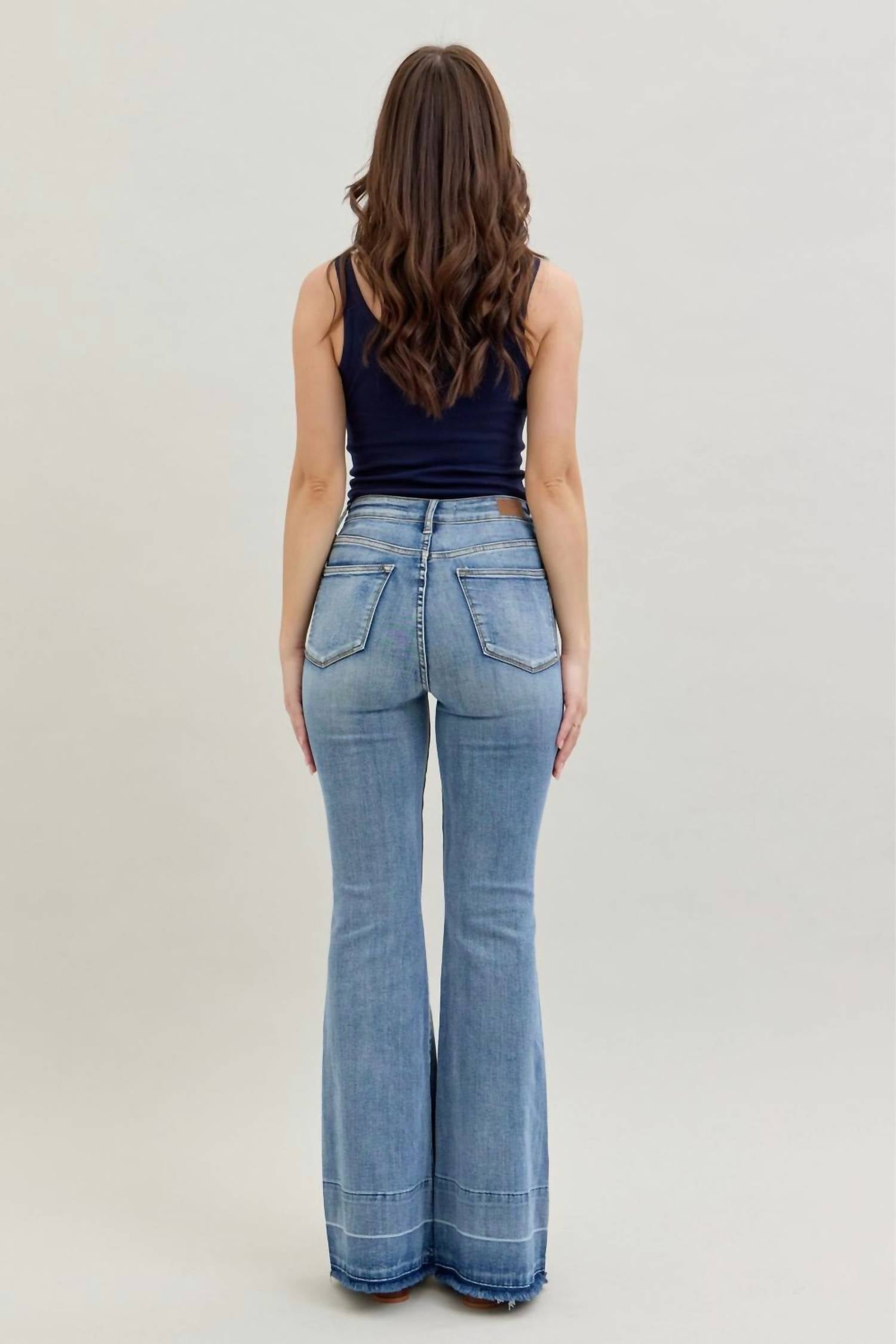 Judy Blue - High Waist Tummy Control Release Hem Flare Jeans