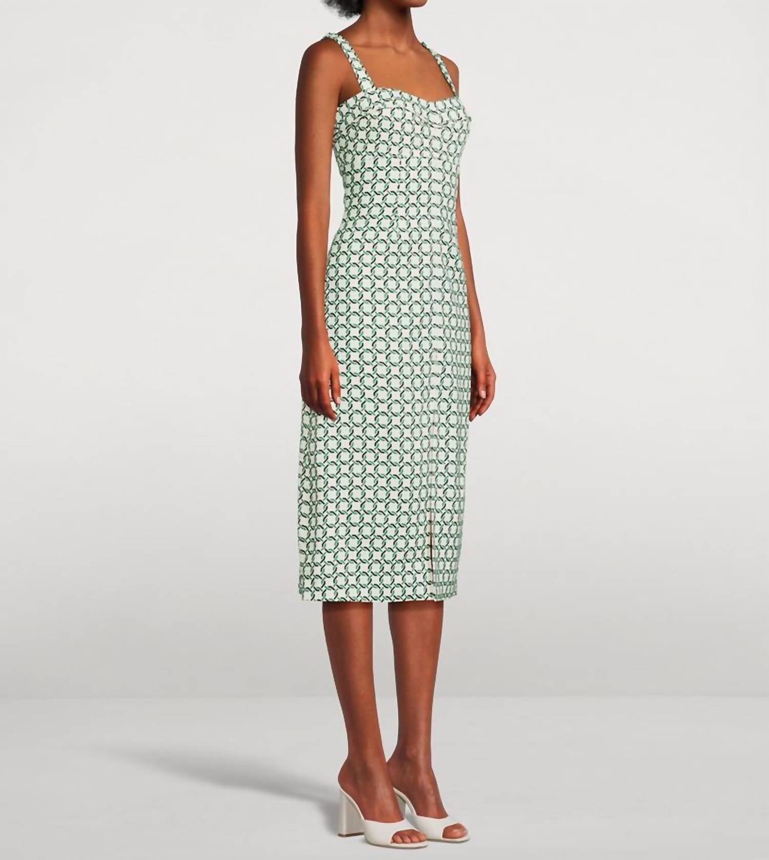 Veronica Beard COLLEEN DRESS in dove multi - women's dress - detail view