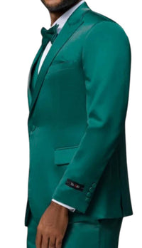 Tazzio Men's Stylish Formal Suit in green - men's jacket - detail view