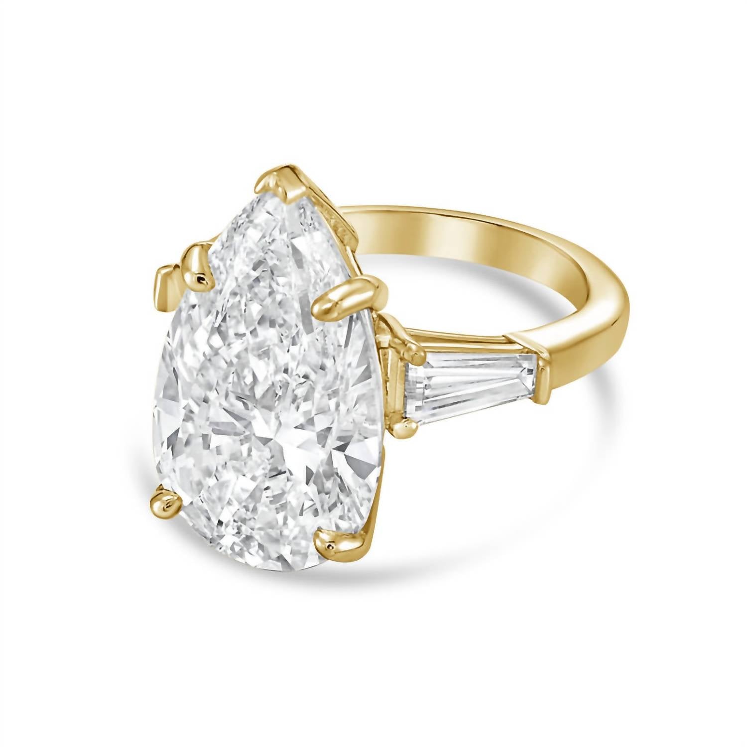 Diana M Jewels - Women's Pear & Baguette Lab-Grown Diamond Ring (2.00 Ct) - Classic