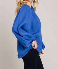 Cotton Bleu - Chic Bubble Sleeve Top