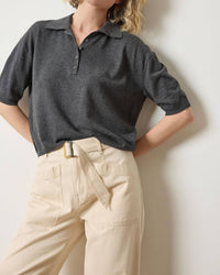 Lilla P - Drop Shoulder Polo Neck Sweater