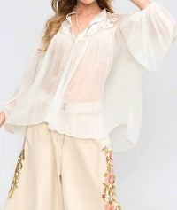 Aratta - Embroidered Chiffon Blouse