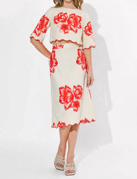 Adelyn Rae - Rylee Scallop Printed Sleeve Top