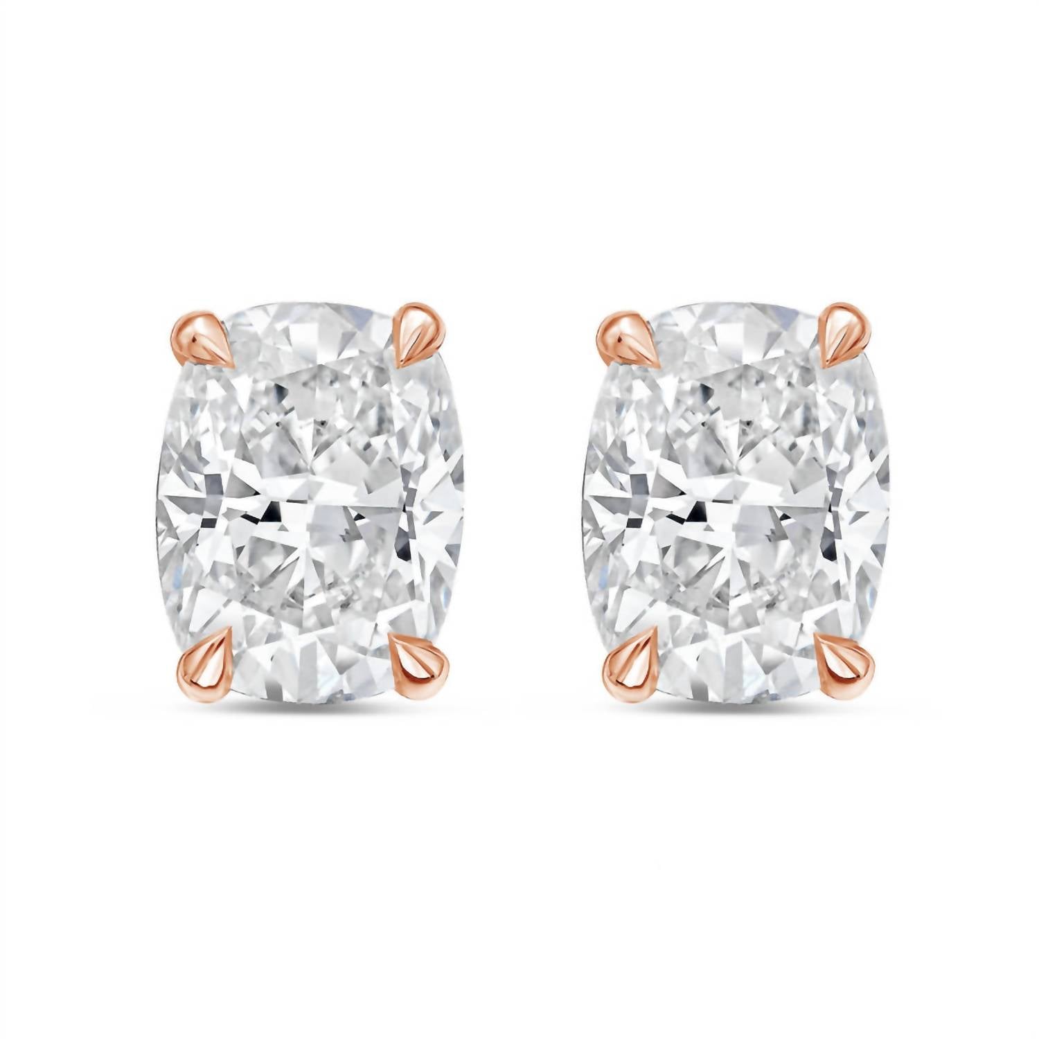 Diana M Jewels - Women's Cushion Lab-Grown Diamond Stud Earrings (15.00 TCW) - Grand