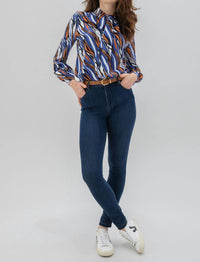 Marble - Printed Blouse With Bow Detail