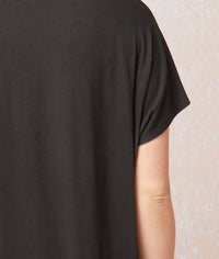 entro Short Sleeve Placket Top in black - women's blouse - view 5