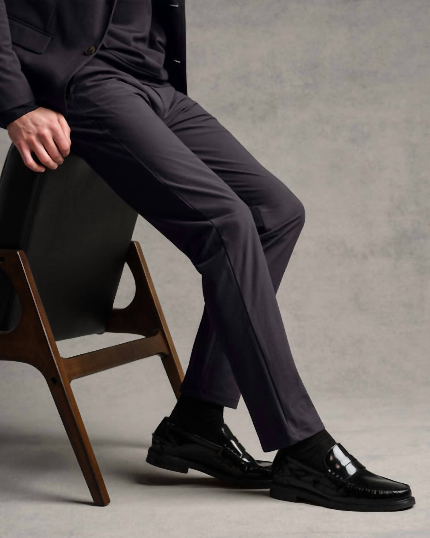 RHONE Commuter Pant Slim Pants in black - men's pants - detail view