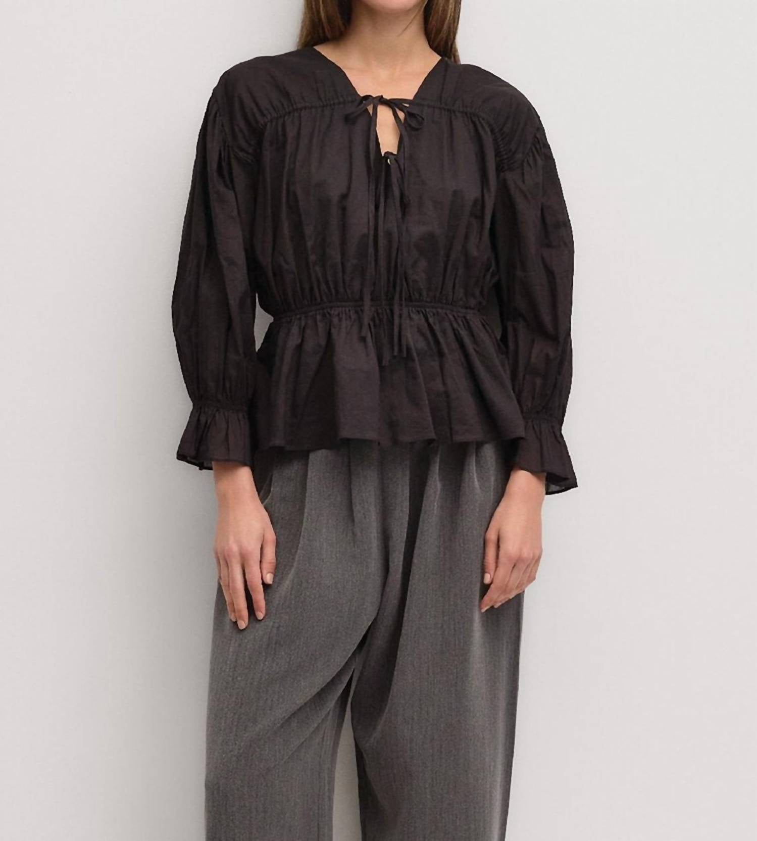 MOD REF Selina Top in black - women's blouse