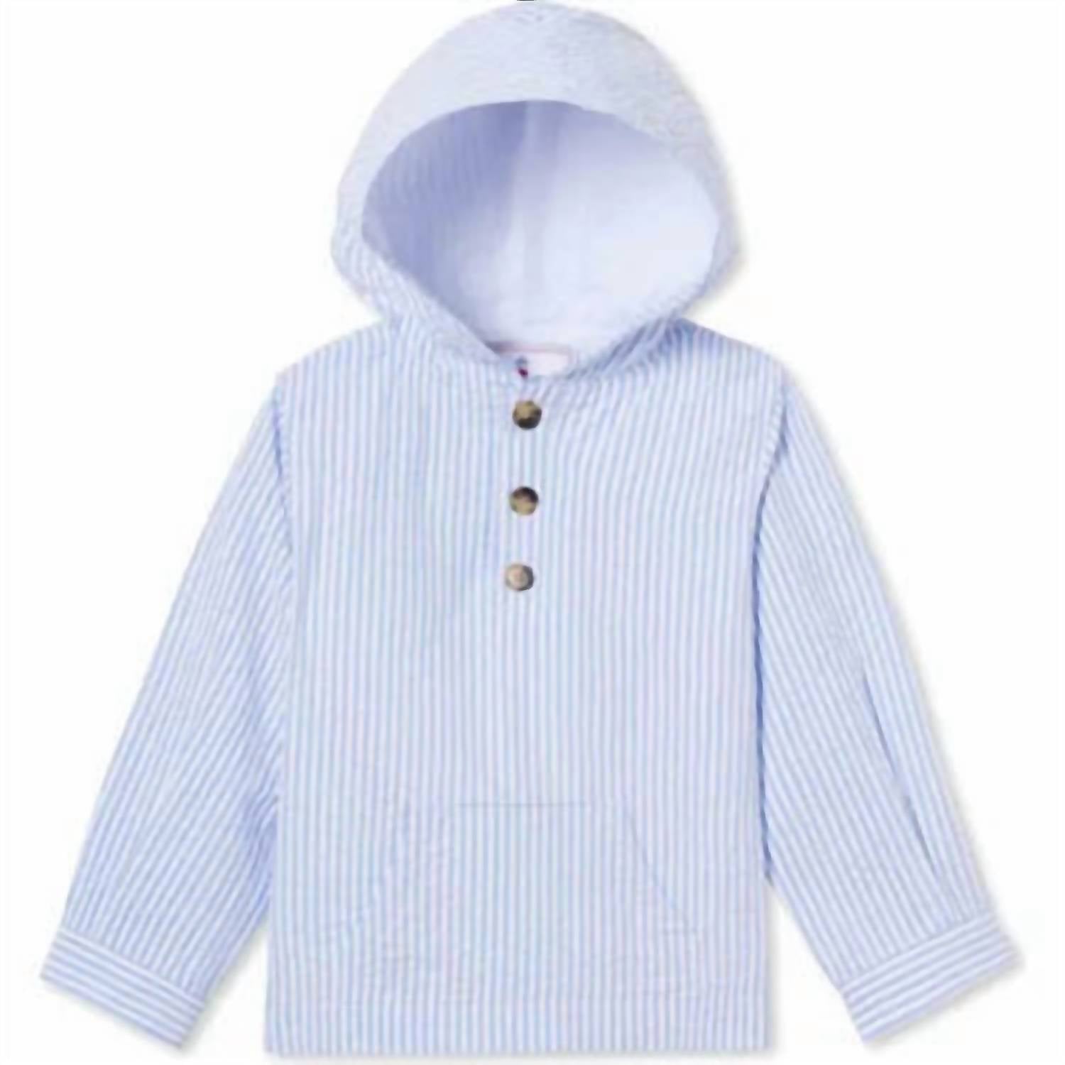 Classic Prep - Boy's Bennet Seersucker Hooded Pullover