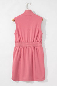 Pretty Bash - French Terry Zipped Collar Mini Dress