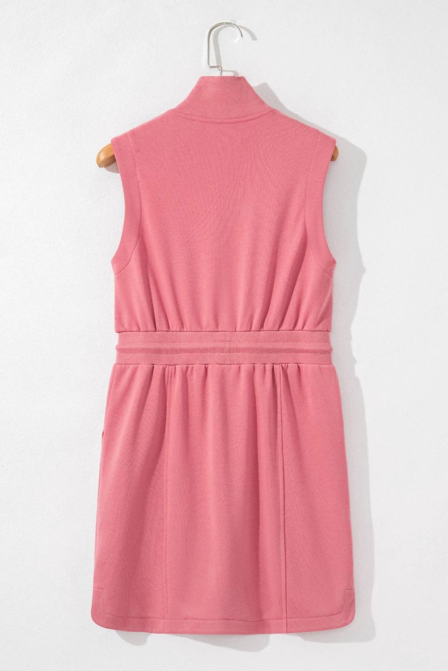 Pretty Bash - French Terry Zipped Collar Mini Dress