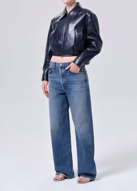 Agolde - Nahla Cropped Leather Jacket