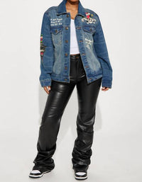 Ed Hardy - Flame Skull Denim Jacket