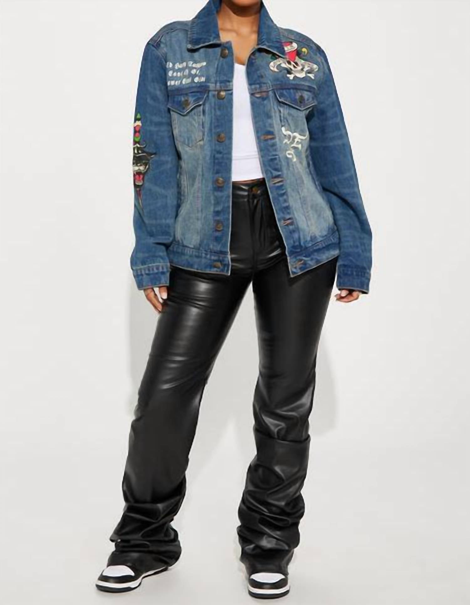 Ed Hardy - Flame Skull Denim Jacket