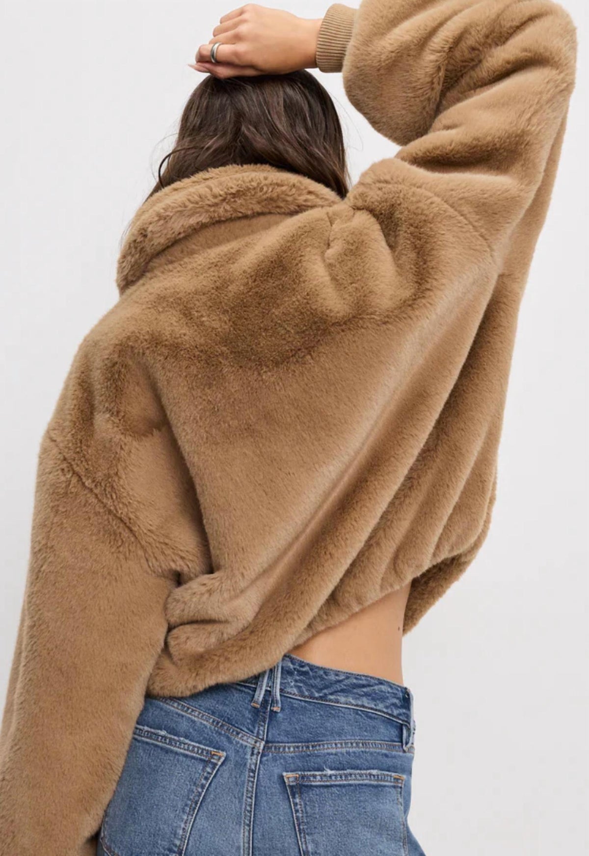 Good American - Faux Fur Collar Jacket